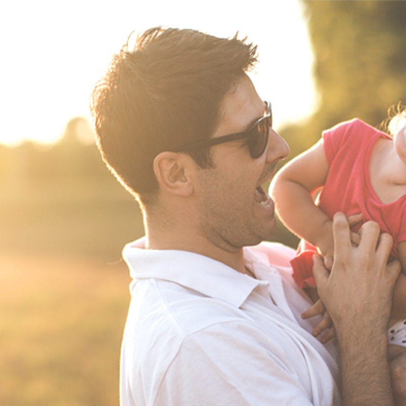 Father and Child Laughing